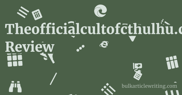 Theofficialcultofcthulhu.com Review 1 by Partners