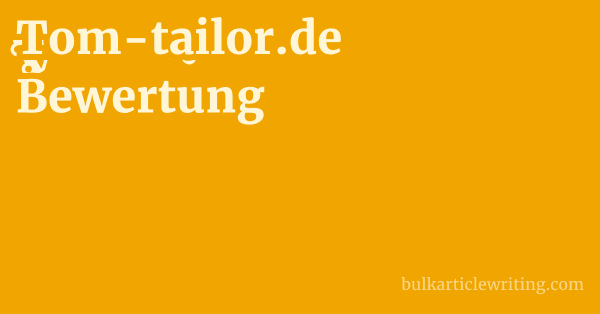 Tom-tailor.de Bewertung 1 by
