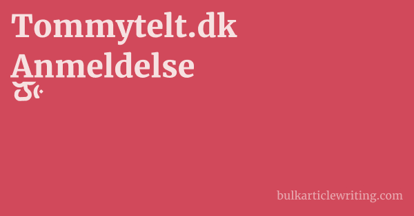 Tommytelt.dk Anmeldelse 1 by