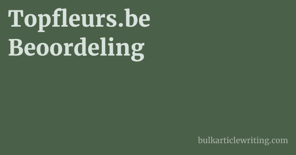 Topfleurs.be Beoordeling 1 by