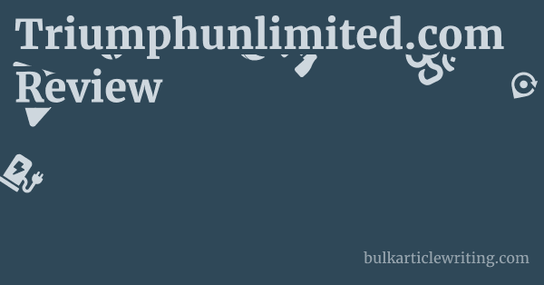 Triumphunlimited.com Review 1 by