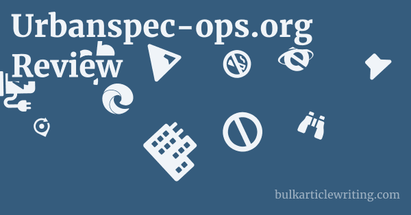 Urbanspec-ops.org Review 1 by