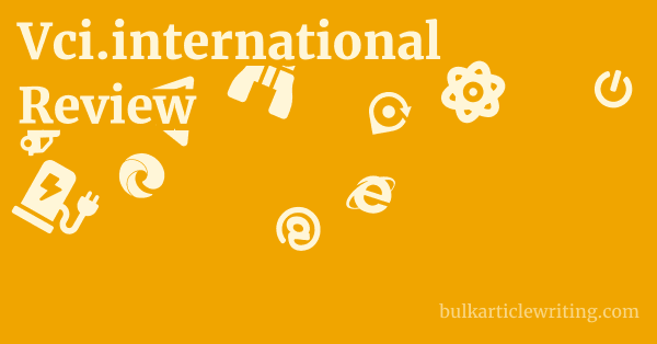 Vci.international Review 1 by Partners