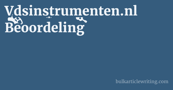Vdsinstrumenten.nl Beoordeling 1 by