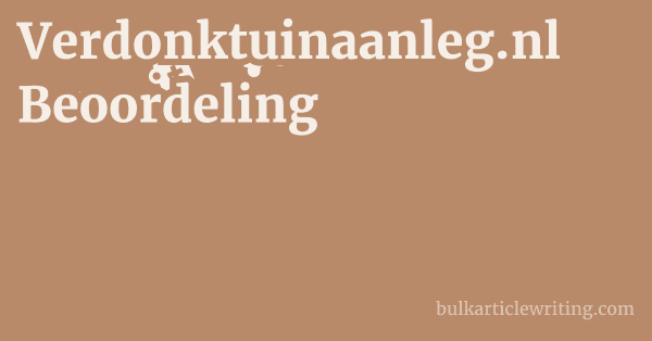 Verdonktuinaanleg.nl Beoordeling 1 by