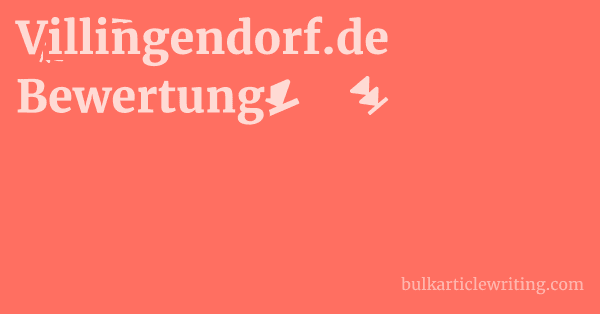 Villingendorf.de Bewertung 1 by