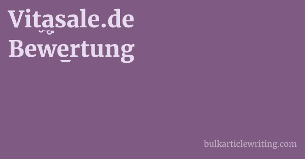 Vitasale.de Bewertung 1 by