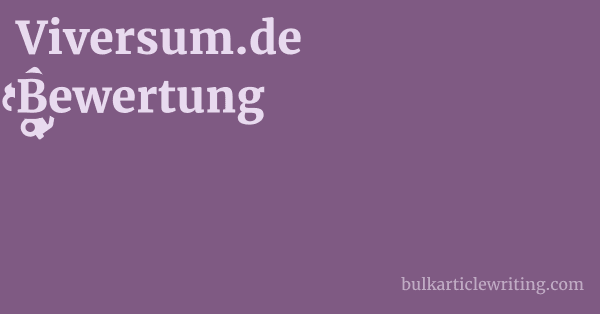 Viversum.de Bewertung 1 by